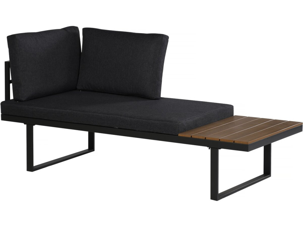 Zestaw mebli ogrodowych "Sylva" modułowa sofa narożna, wykończenie imitacja drewna - 4 osobowa - Szary