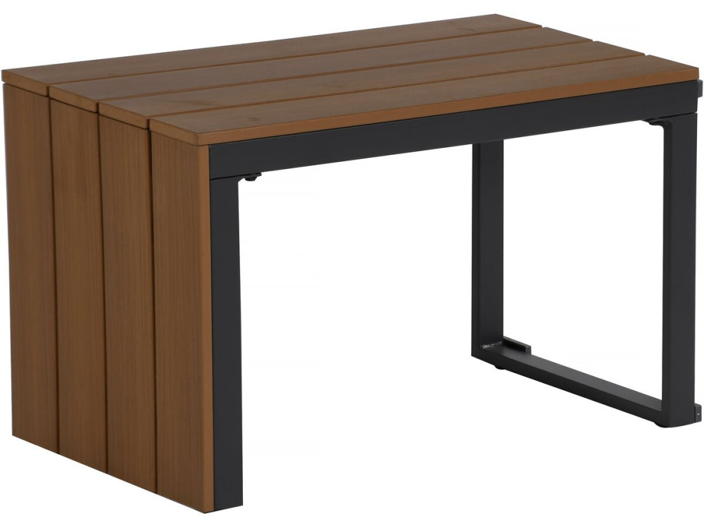 Zestaw mebli ogrodowych "Sylva" modułowa sofa narożna, wykończenie imitacja drewna - 4 osobowa - Szary
