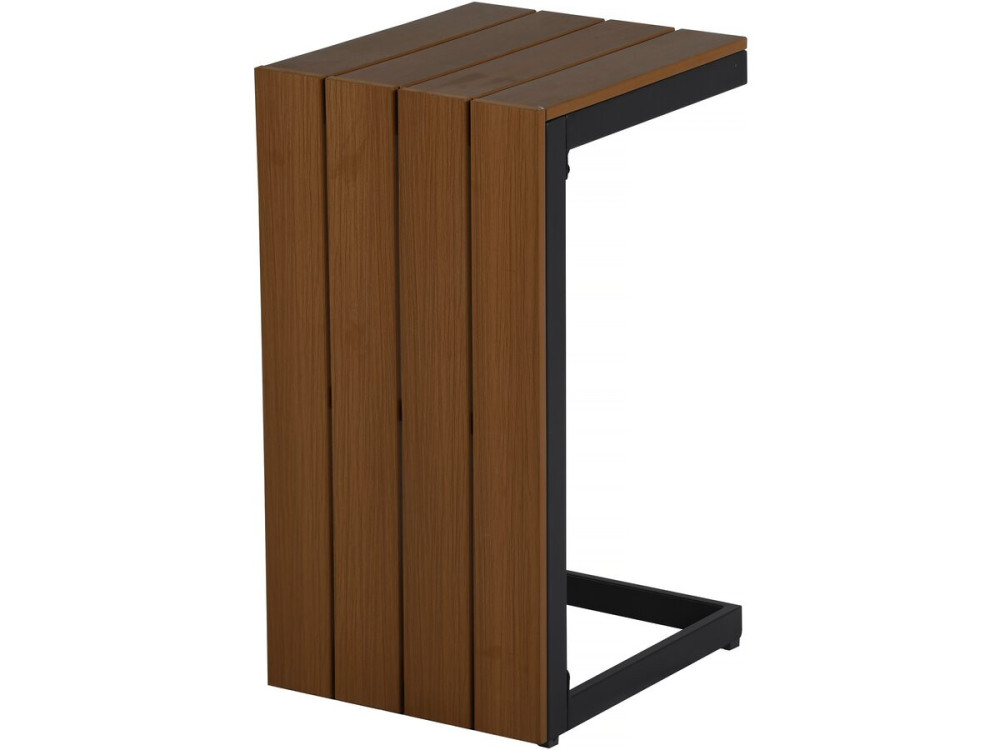 Zestaw mebli ogrodowych "Sylva" modułowa sofa narożna, wykończenie imitacja drewna - 4 osobowa - Szary