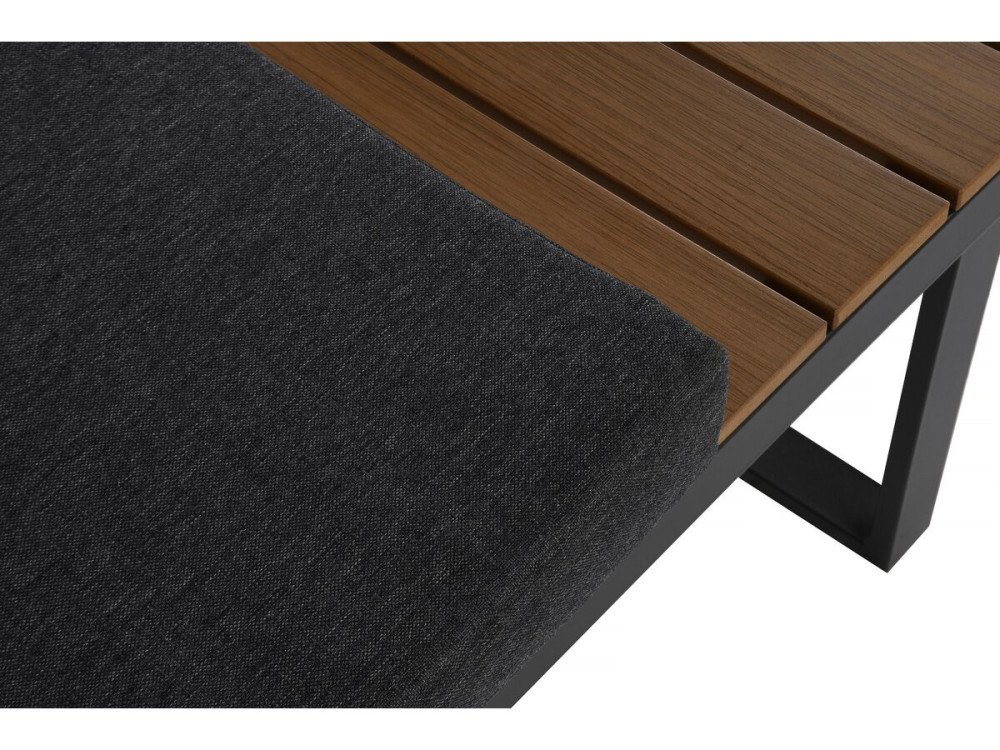 Zestaw mebli ogrodowych "Sylva" modułowa sofa narożna, wykończenie imitacja drewna - 4 osobowa - Szary