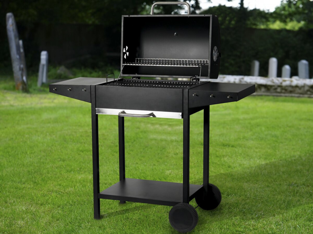 Grill węglowy "Bizon" - 119 x 50 x 101 cm - Czarny