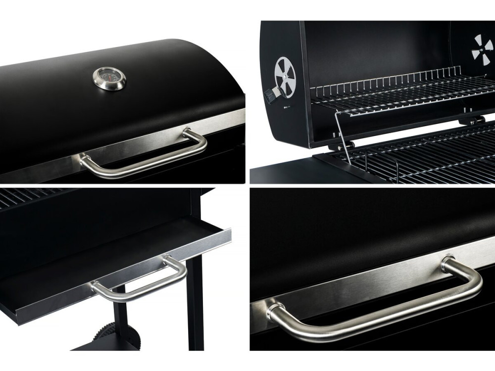 Grill węglowy "Bizon" - 119 x 50 x 101 cm - Czarny