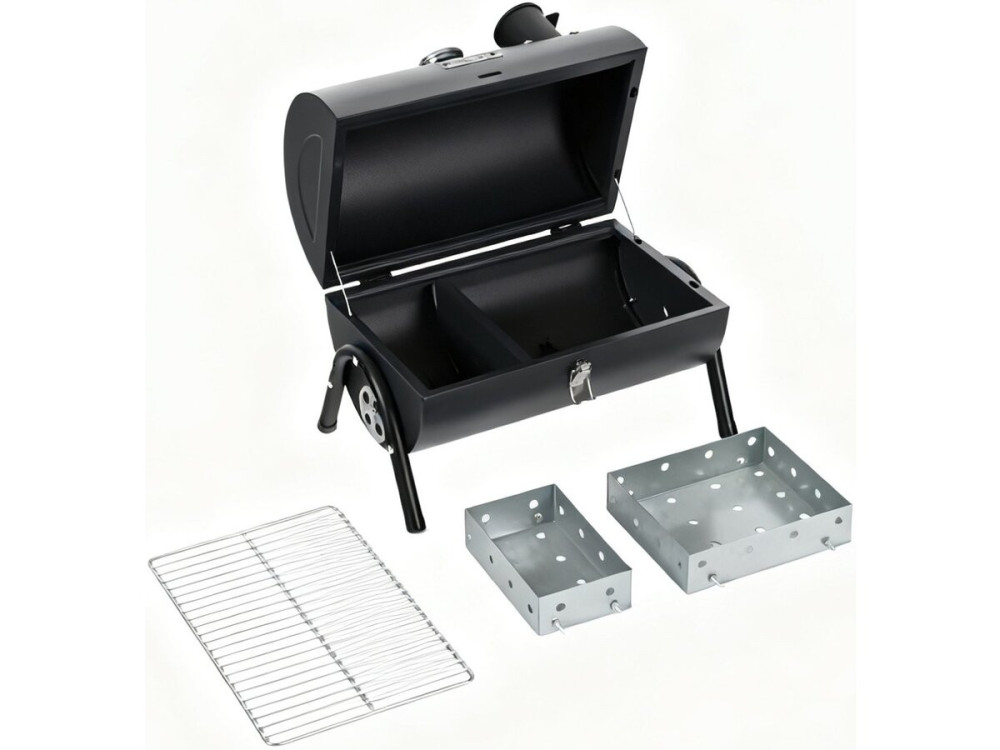 Przenosny grill weglowy „Kapitan” - 42 x 27 x 43 cm - Czarny
