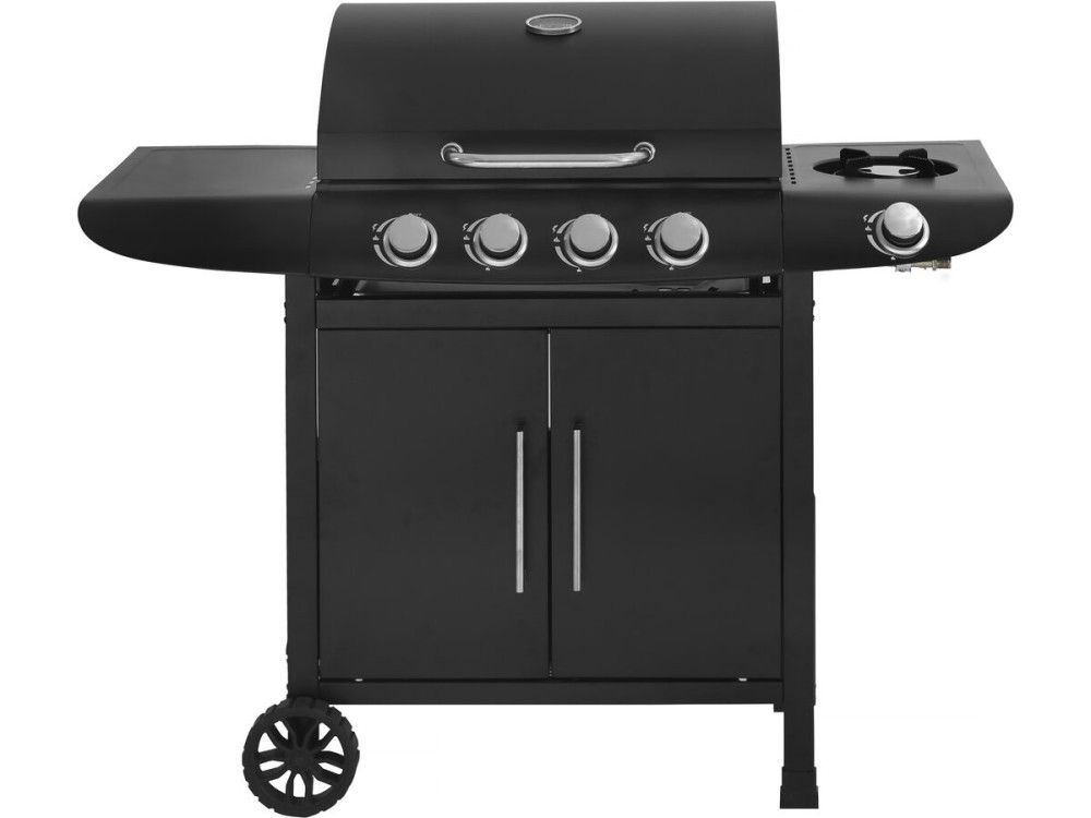 Grill gazowy "Feria 5" - 5 palników w tym 1 boczny - 14,5 kW - Czarny
