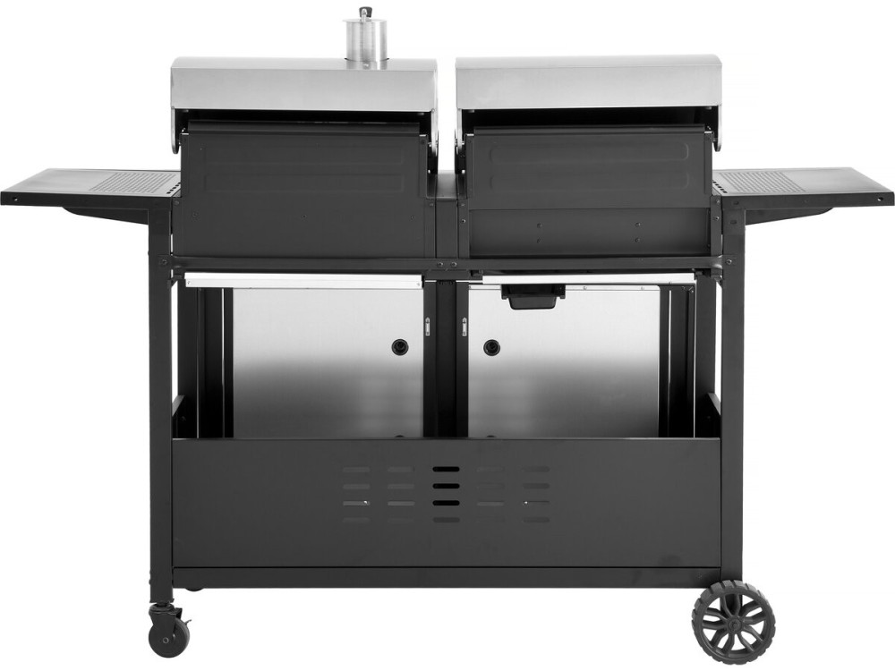 Western 2 w 1 metalowy grill gazowy i na węgiel drzewny - czarny