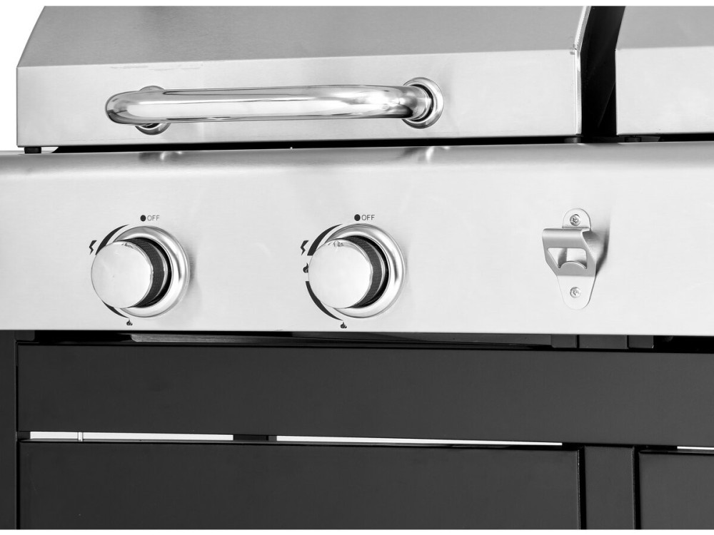 Western 2 w 1 metalowy grill gazowy i na węgiel drzewny - czarny