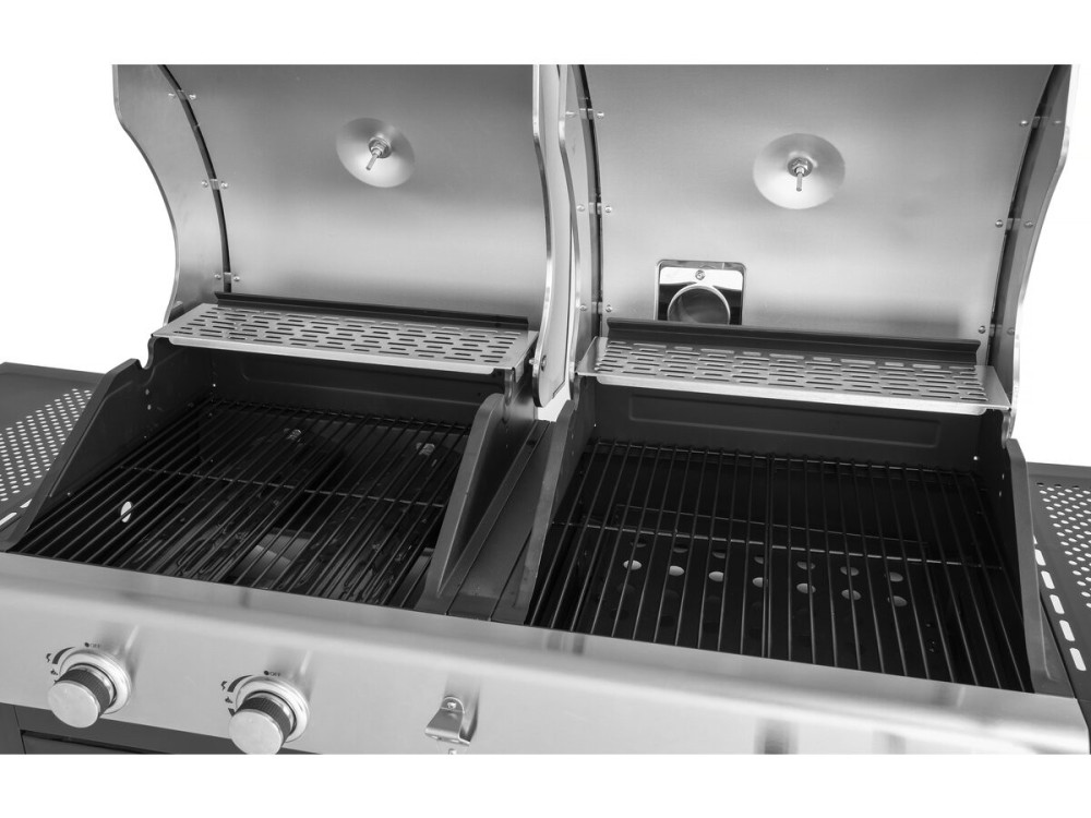 Western 2 w 1 metalowy grill gazowy i na węgiel drzewny - czarny