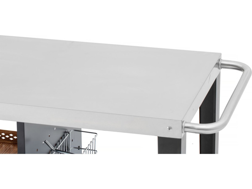 Wózek do grilla "Gelia" 117 x 59 cm - stal nierdzewna - czarny