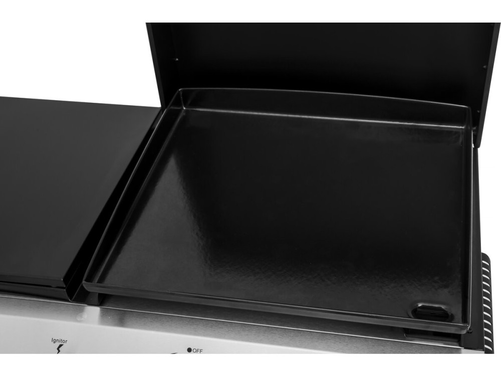 Patelnia gazowa z pokrywką "Rasio" - 7,5 KW - 3 palniki - czarna