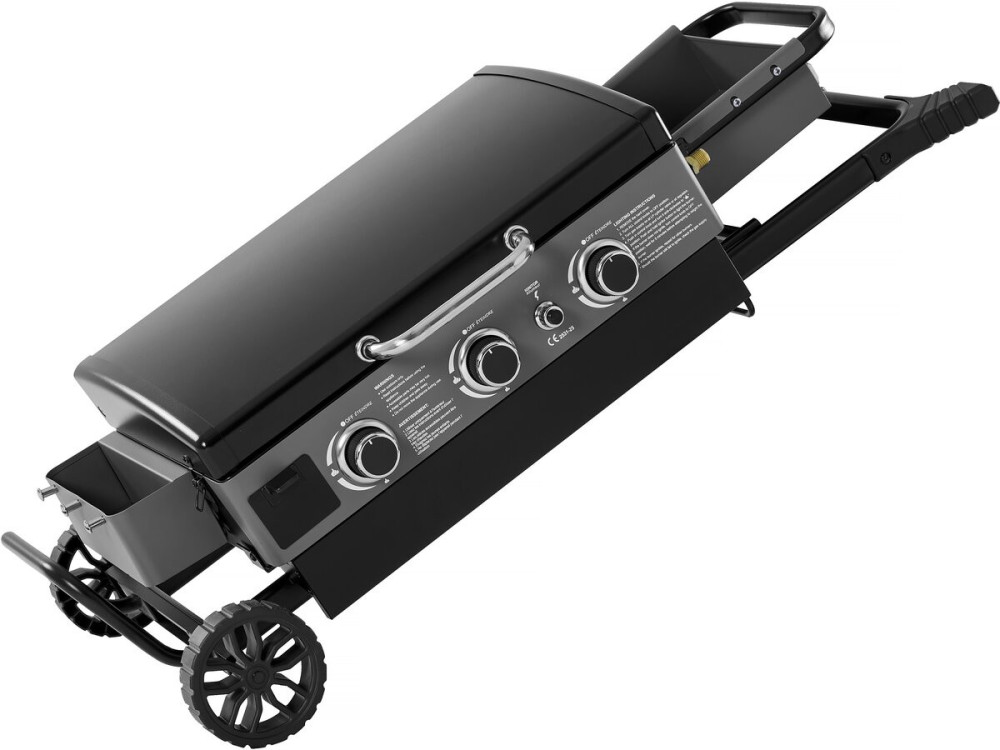 Plancha à gaz z ładowarką elastyczną i przenośną "Firo" - 7,5 kW - Czarny
