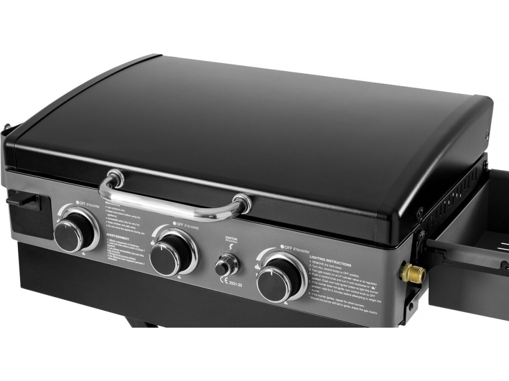 Plancha à gaz z ładowarką elastyczną i przenośną "Firo" - 7,5 kW - Czarny