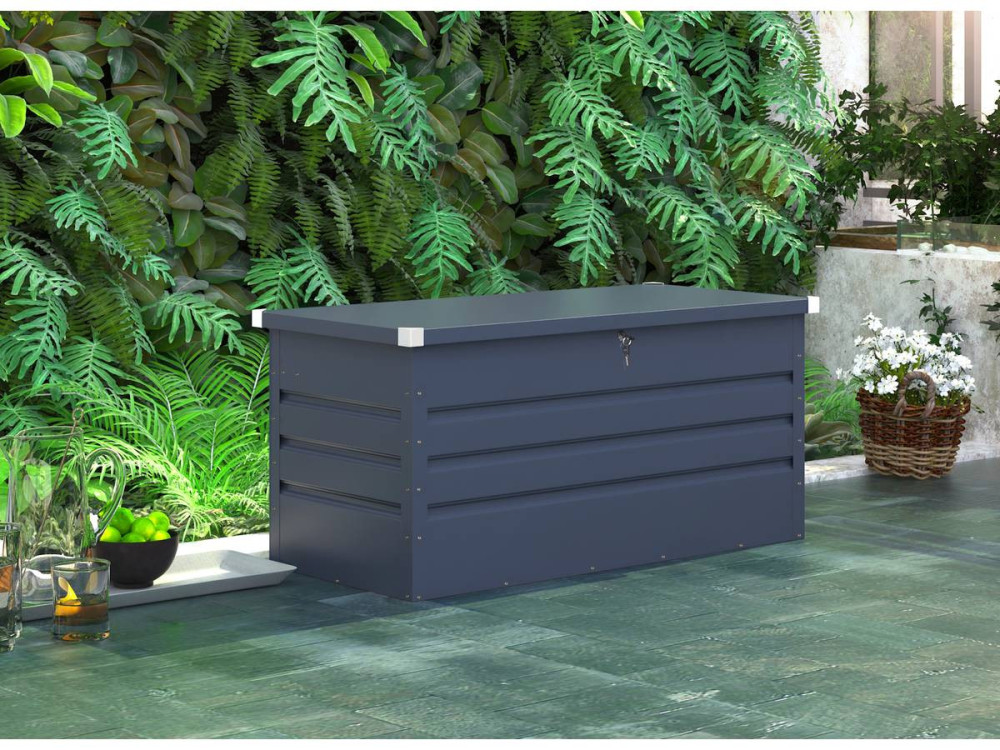 Metalowa skrzynia ogrodowa „Store” - 680 L - 165 x 69 x 60 cm - Szara