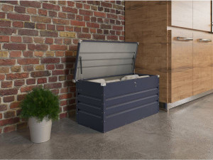Skrzynia ogrodowa metalowa "Store" - 480 L - 132 x 61 x 60 cm - Szara