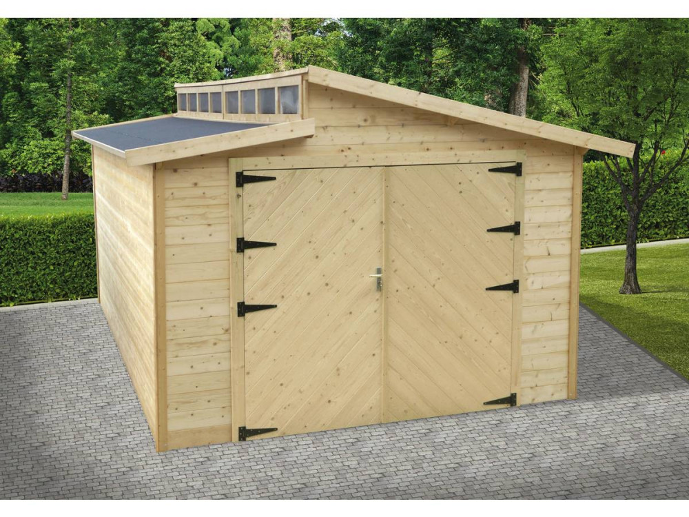 Garaż drewniany "Torino" - 20,88 m2 - 3,64 x 5,74 x 2,92 m - 28 mm
