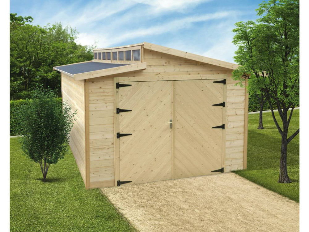 Garaż drewniany "Torino" - 20,88 m2 - 3,64 x 5,74 x 2,92 m - 28 mm