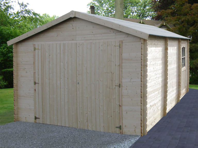 Garaż drewniany - Garodeal - 20 m² - 5,19 x 3,86 x 2,66 m - 34 mm