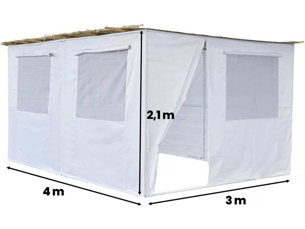 Regulowany zestaw Sukkah NINA - 4 x 3 - 4 bambusowe rolki i 4 drewniane listwy