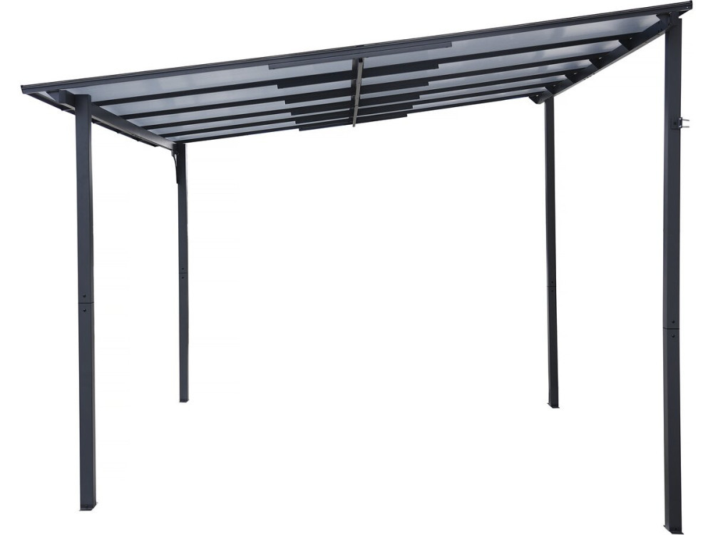 Pergola ogrodowa "Marvin" - 3 x 3 m - 304 x 298 x 243 cm - Ciemnoszara