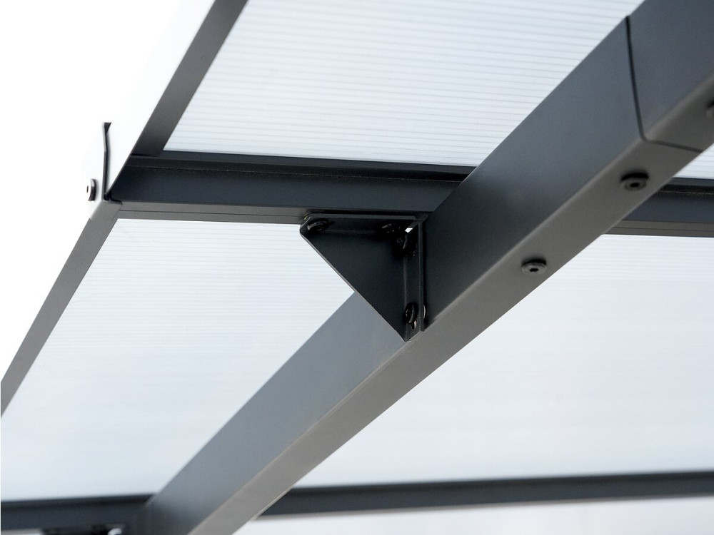 Pergola ogrodowa "Marvin" - 3 x 3 m - 304 x 298 x 243 cm - Ciemnoszara