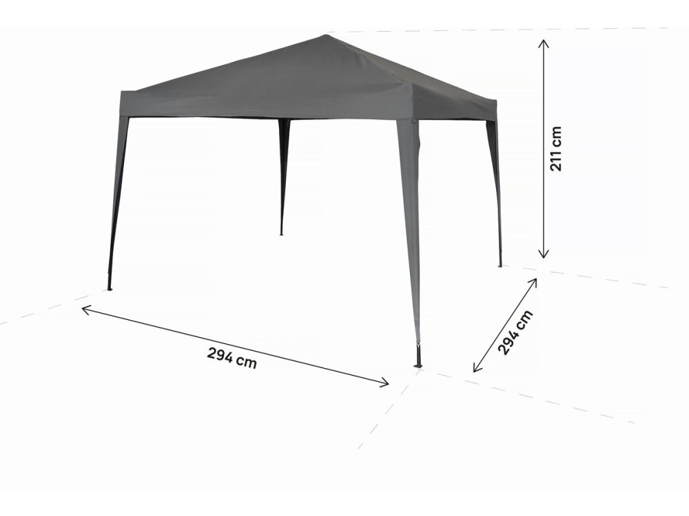 Składana altana ogrodowa Svetlana 3" - 9 m² - 3 x 3 m - Szara
