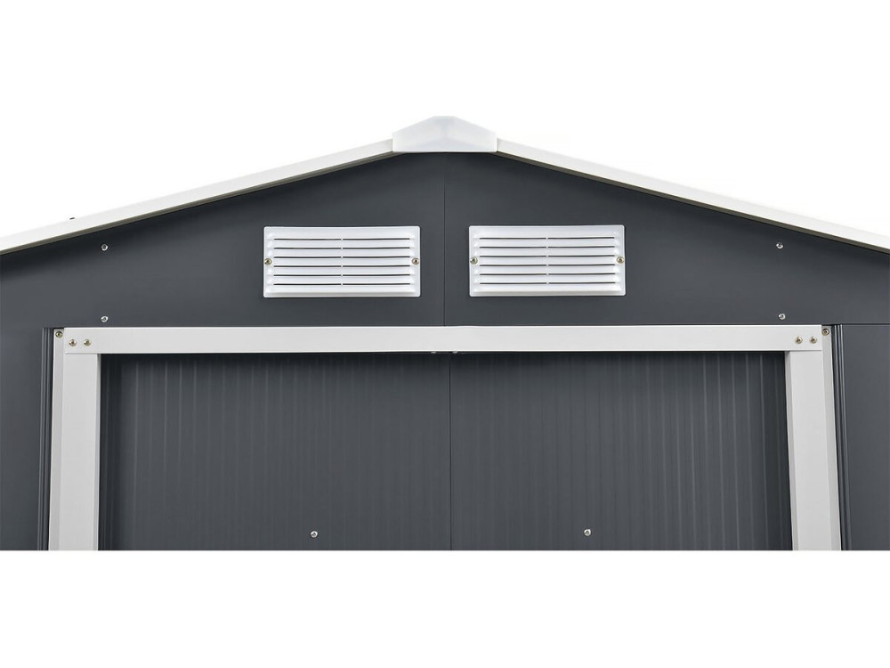 Metalowa szopa ogrodowa - "Vegas" - 2,7 m² z rynną - Szara