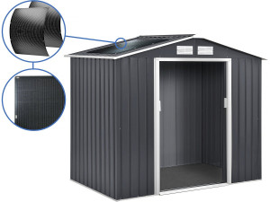 Metalowa wiata ogrodowa "Vegas" - 2,7 m² z panelami słonecznymi - Szara