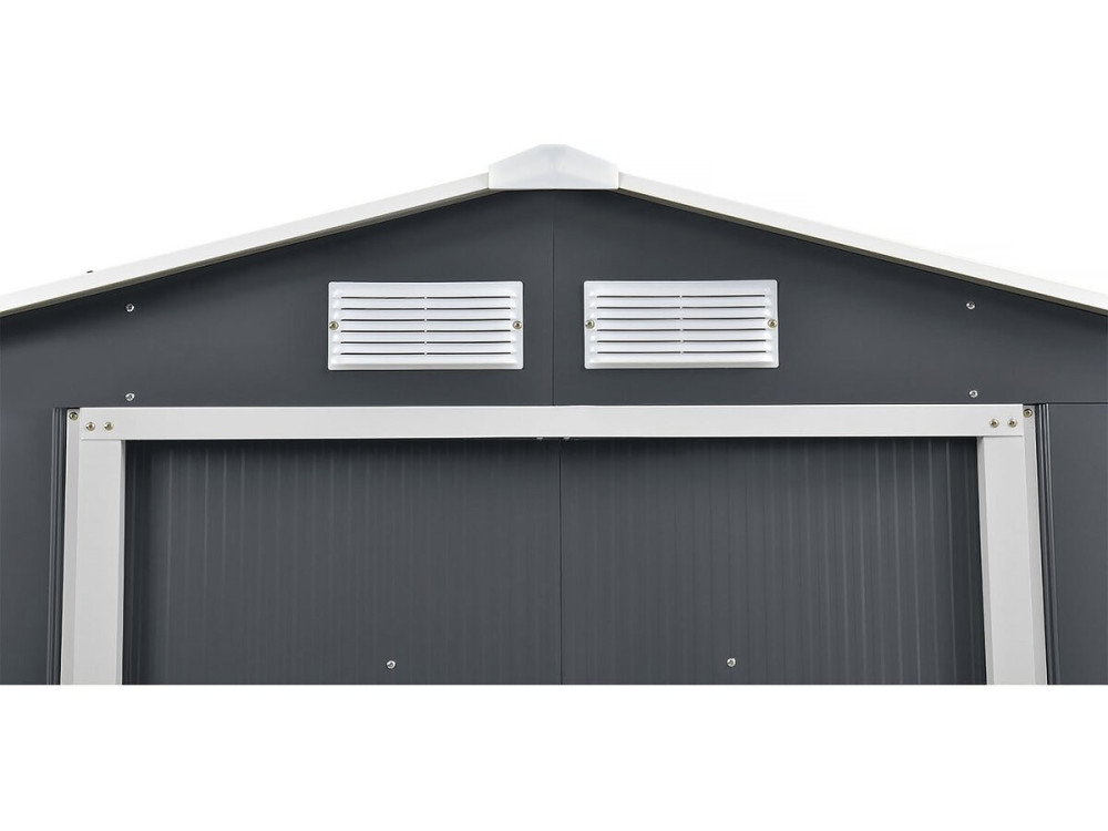 Metalowa szopa ogrodowa - "Vegas" - 7,06 m² z rynną - Szara