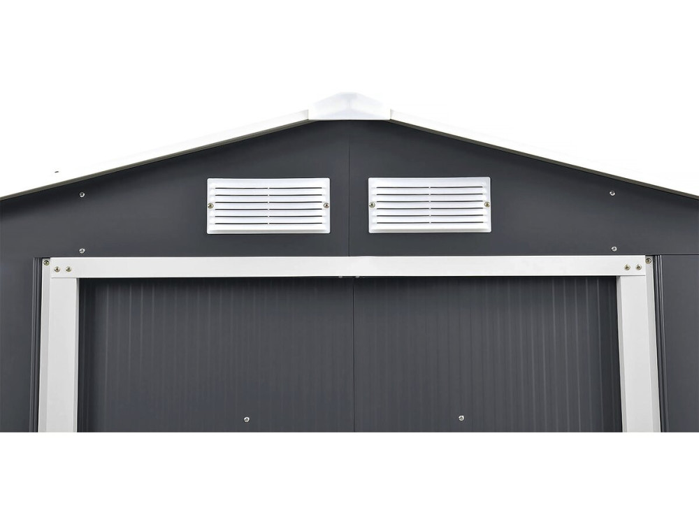 Metalowa szopa ogrodowa - "Vegas" - 12,98 m² z panelami słonecznymi - Szary