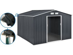 Szopa ogrodowa - "Vegas" 12,98 m² avec gouttière - Szary