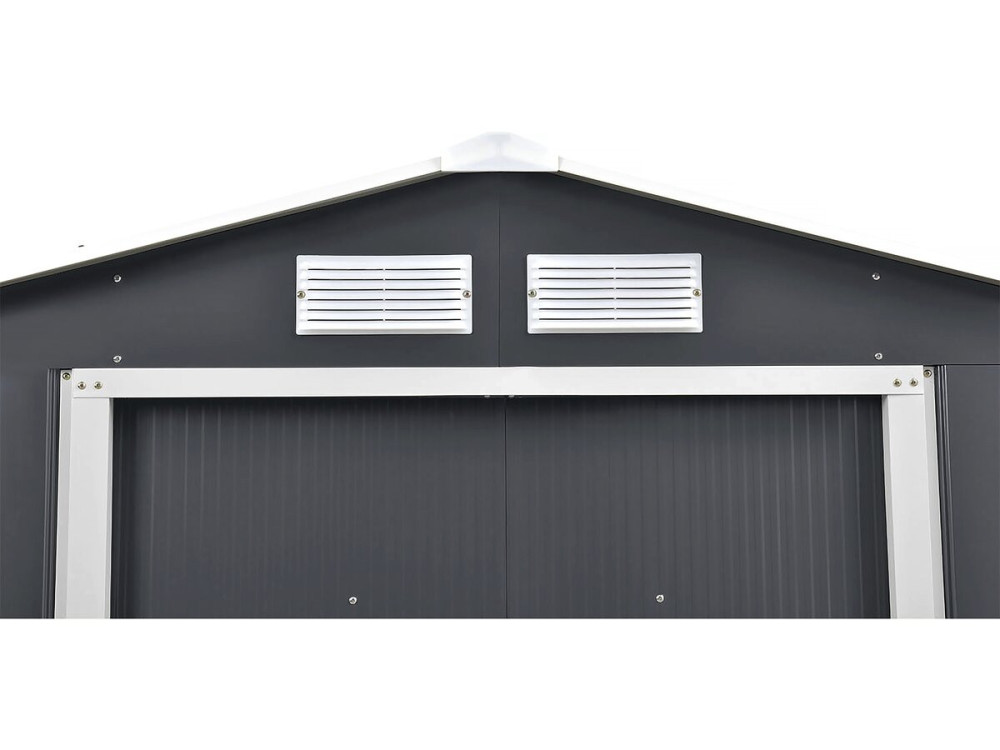 Metalowa szopa ogrodowa - "Vegas" - 7,06 m² z panelami słonecznymi - Szary