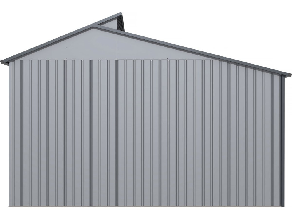 Szopa ogrodowa "Madras" - Metalowa - Z pergolą - 9.12 m² - 355 x 257 x 237 cm - Szara
