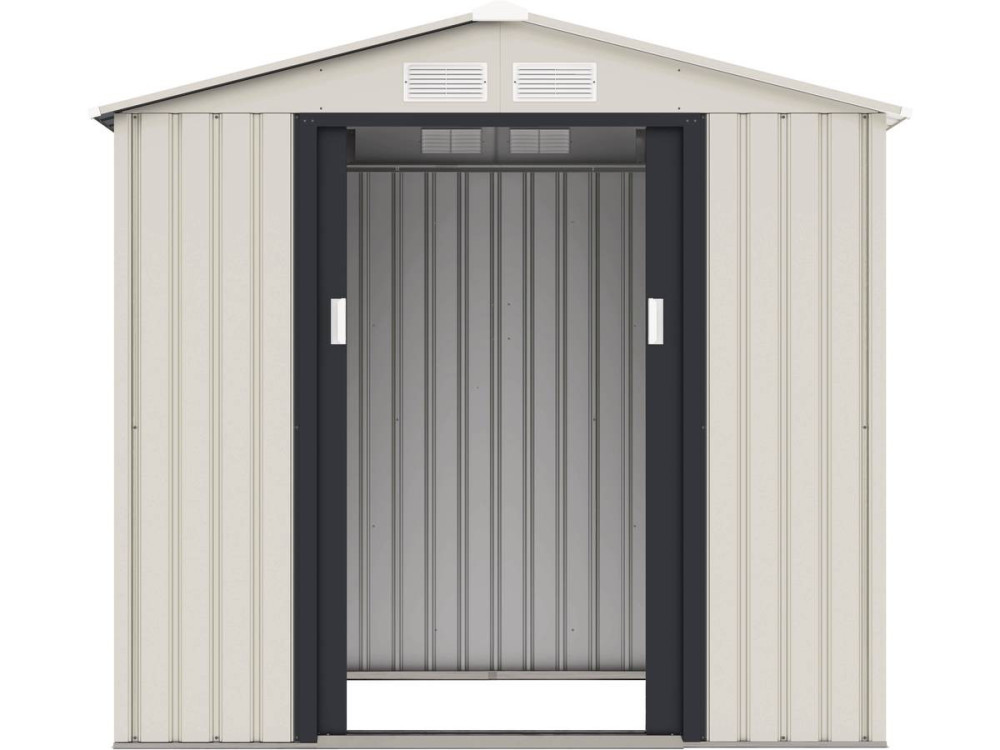 Metalowa szopa ogrodowa Nebraska - 4,07 m² - Beż/Szarość antracytowa