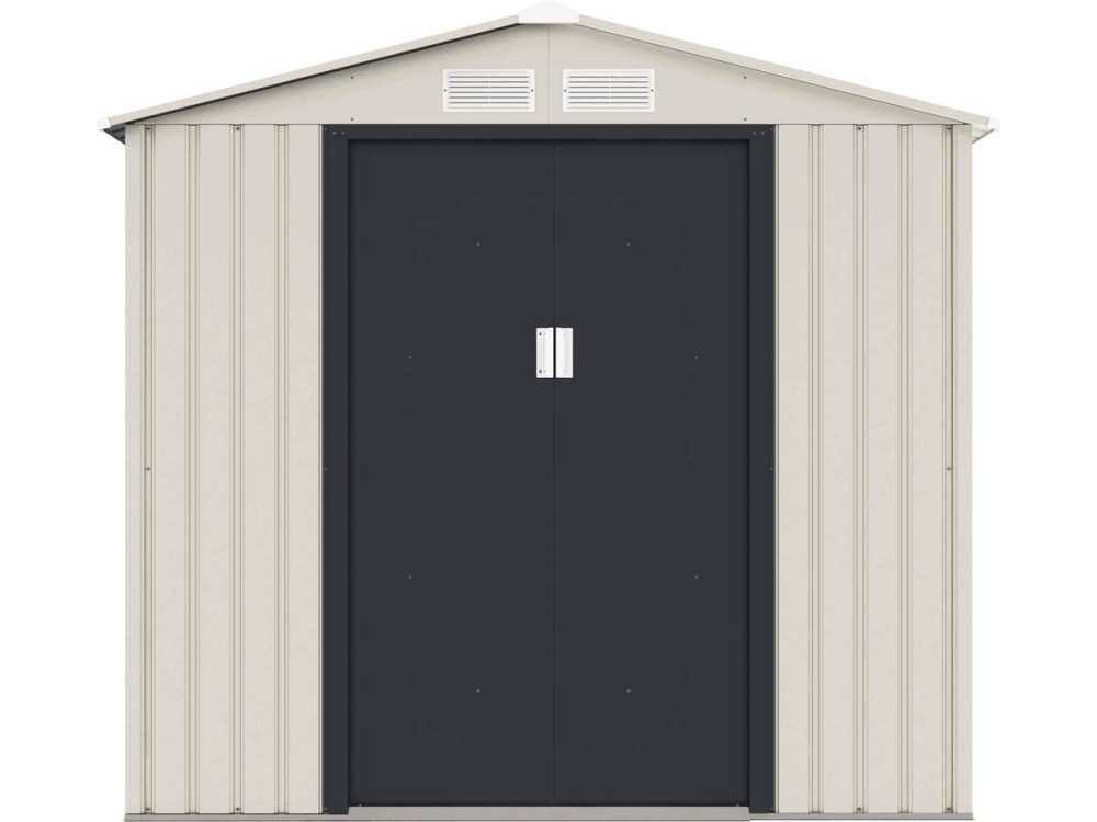Metalowa szopa ogrodowa Nebraska - 4,07 m² - Beż/Szarość antracytowa