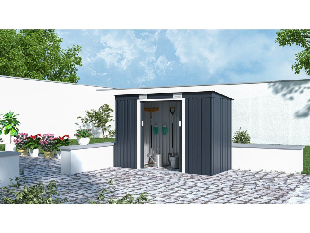 Metalowa szopa ogrodowa jednospadowa "Austin" - 3,14 m2 - Szary