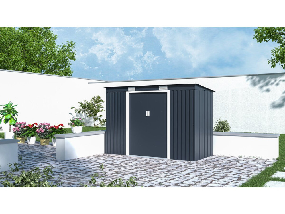 Metalowa szopa ogrodowa jednospadowa "Austin" - 3,14 m2 - Szary
