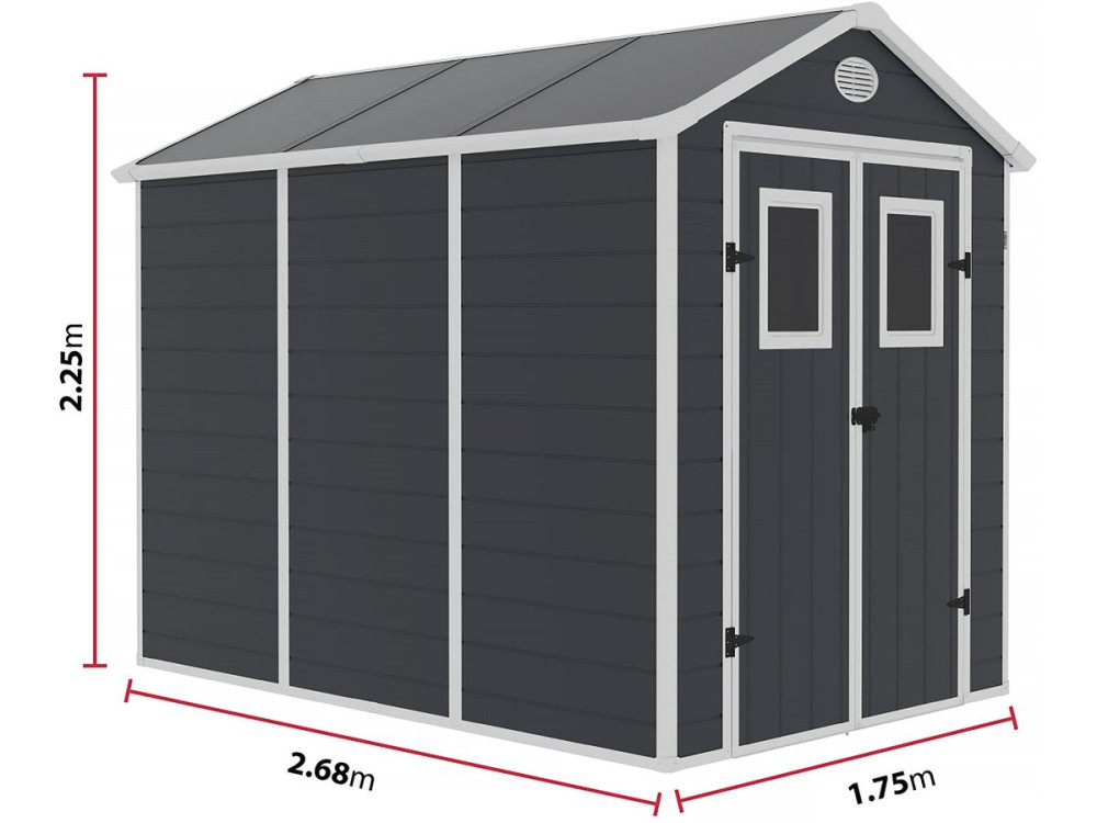 Wiata ogrodowa z żywicy "Texas" - 5,23 m² - zestaw do kotwienia w zestawie - antracyt