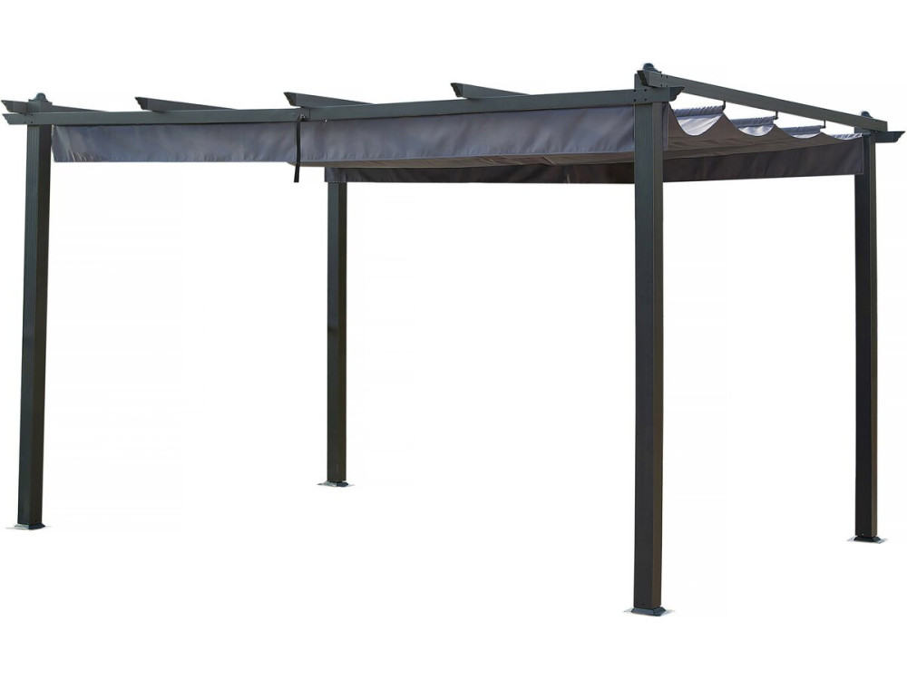 Aluminiowa pergola ze składanym dachem - 3 x 4 m - Antracytowy szary