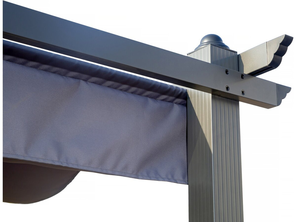 Aluminiowa pergola ze składanym dachem - 3 x 4 m - Antracytowy szary