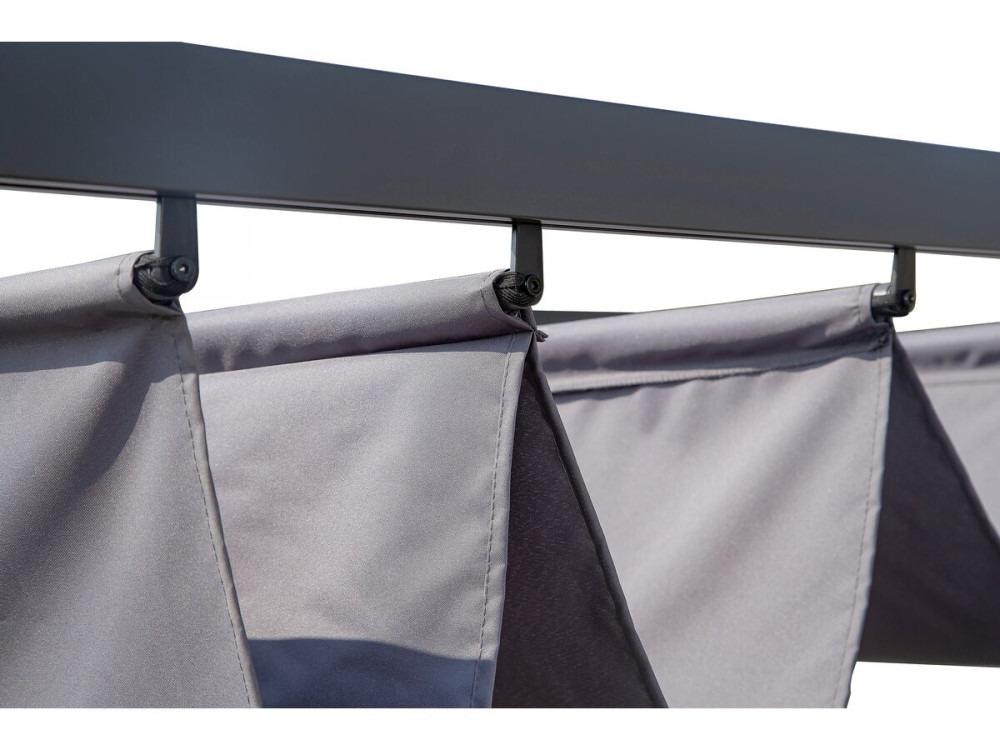 Aluminiowa pergola ze składanym dachem - 3 x 4 m - Antracytowy szary