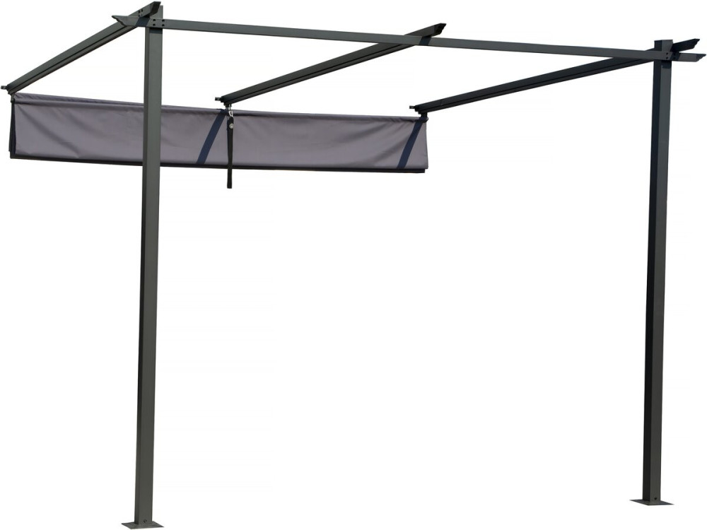 Pergola z rozsuwanym dachem - 3 x 3 m - Antracytowy szary