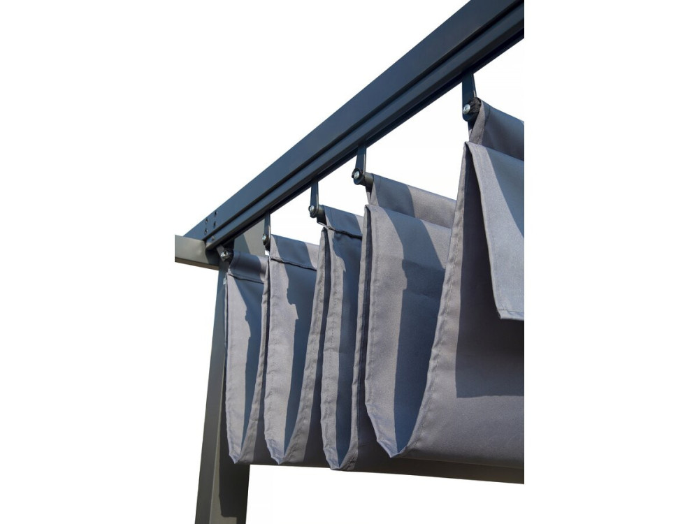 Pergola z rozsuwanym dachem - 3 x 4 m - Szara