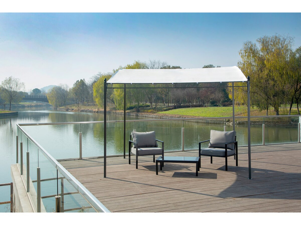 Pochylona metalowa pergola - 3 x 2,5 m - Beżowy