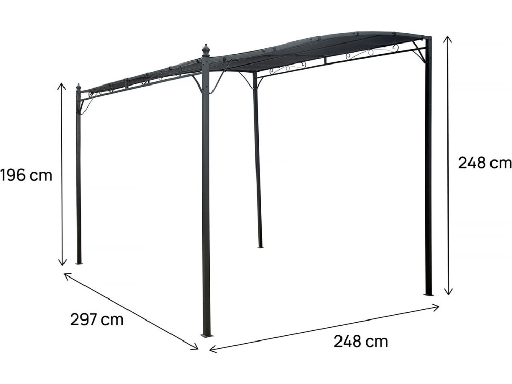 Pergola metalowa - 3 x 2,5 m - Szary