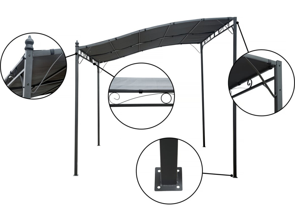 Pergola metalowa - 3 x 2,5 m - Szary