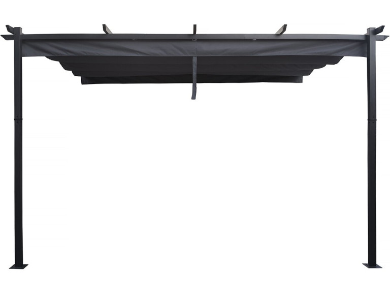 Pergola aluminiowa ze składanym dachem - 3 x 4 m - Szary