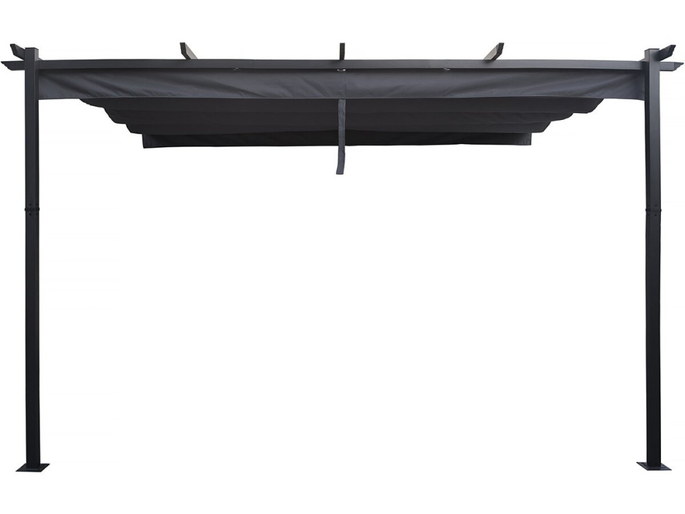 Pergola aluminiowa ze składanym dachem - 3 x 4 m - Szary