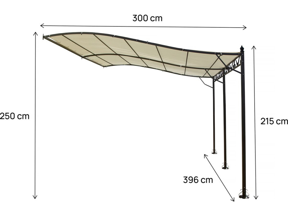Altana metalowa - 3 x 4 m - Beżowy