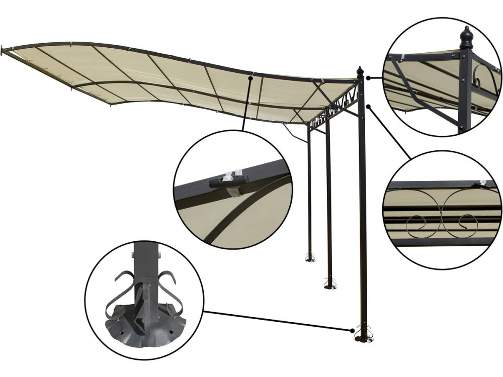 Altana metalowa - 3 x 4 m - Beżowy