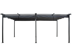 Metalowa pergola z rozsuwanym dachem - 3 x 6 m - Antracyt