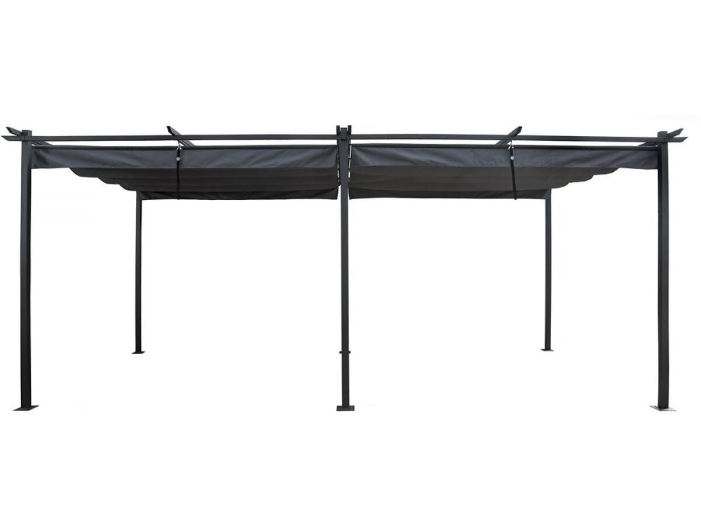 Metalowa pergola z rozsuwanym dachem - 3 x 6 m - Antracyt